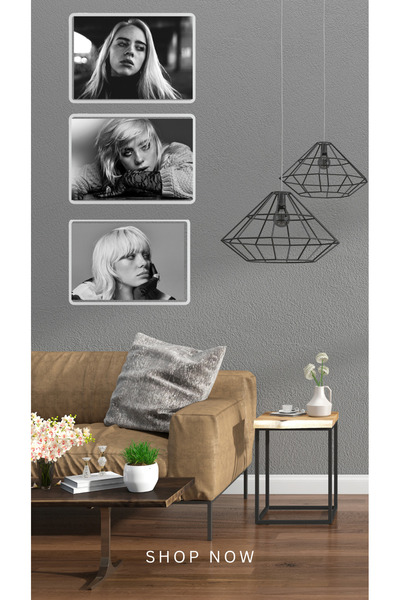 512 STORE Billie Eilish 3'lü Duvar Poster 30x42 Çerçevesiz 8K