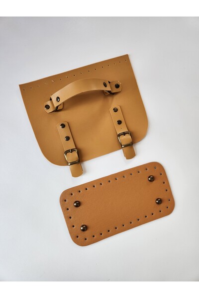 NAZENİN HOBİ AKSESUAR غطاء حقيبة محبوك بحزام مزدوج وقاعدة 20 سم (مع تفاصيل عت...