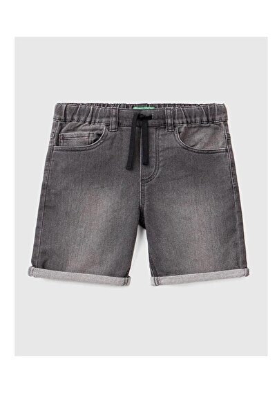 Benetton يونايتد كولورز أوف بينيتون شورت جينز مريح للأولاد باللون الرمادي BNT-B