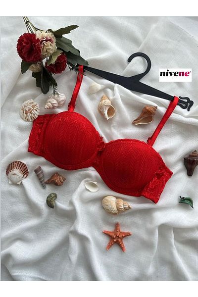 NİVENE Strapless Underwire Supported Lace Bra LOTUS