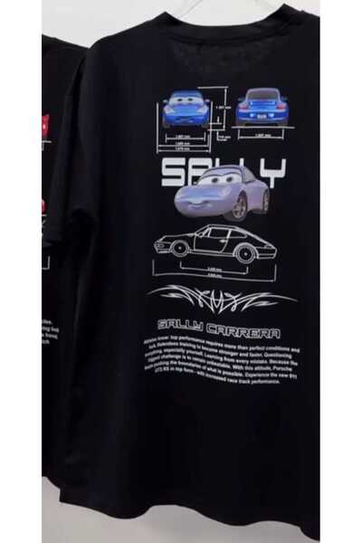 Elvino MCQUEEN CRNA MAJICA S OTISKOM, ODLAŽENA