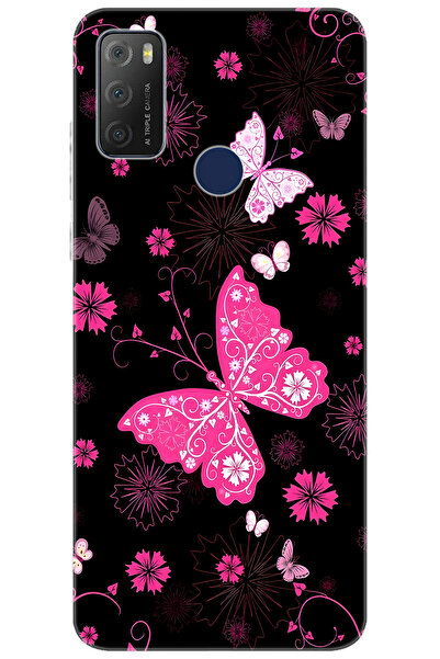 TCL 20E 6125D Uyumlu Kılıf Desen Baskılı Silikon Kelebekler STK:723 CP-LKkOYTs