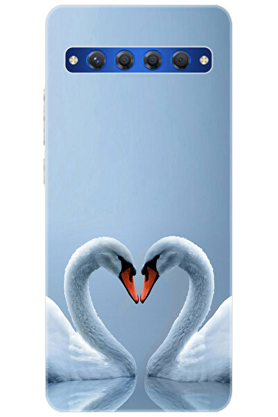 TCL 10 Plus T782H Uyumlu Kılıf Desen Baskılı Silikon Kuğ ve Kalp STK:305 CP-I...