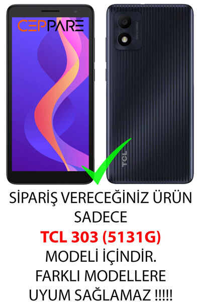 TCL 303 (5131G) Uyumlu Kılıf Desen Baskılı Silikon Sevimli Kedi STK:205 CP-Spq5g9C