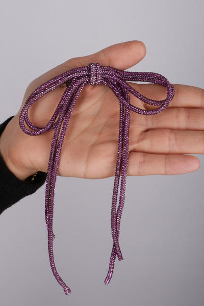 Limelia Γυαλιστερό πέτρινο φιόγκο Seyran Barrette Αξεσουάρ μαλλιών Μωβ