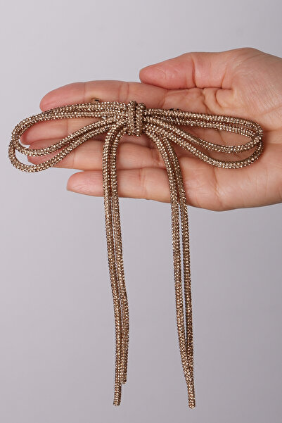 Limelia Γυαλιστερό πέτρινο φιόγκο Seyran Barrette Αξεσουάρ μαλλιών Μπεζ