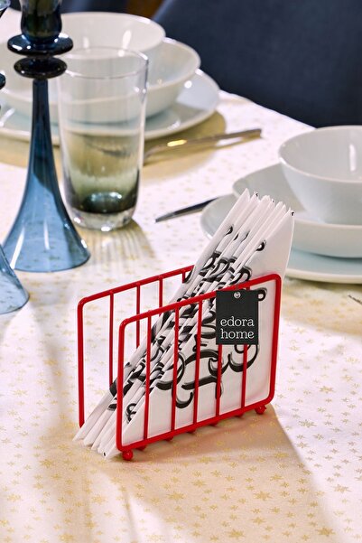 Edora Home حامل مناديل قفص أحمر، مقهى، مطعم، فندق، هدية حامل مناديل مزخرفة - ...