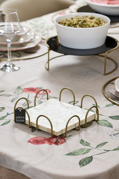 Edora Home Gold Square 18 Cm Napkin Holder, Cafe, Restaurant, Hotel, Kitchen Tableware Large Size Napkin - Metal Stainless