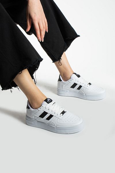 İnan Ayakkabı Pantofi albi și pantofi sport pentru femei, albi, branț ortopedic (3 cm înălțime)