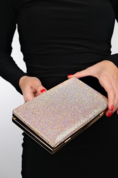 LuviShoes SEMENTA Gold Stoned Women's Evening Bag