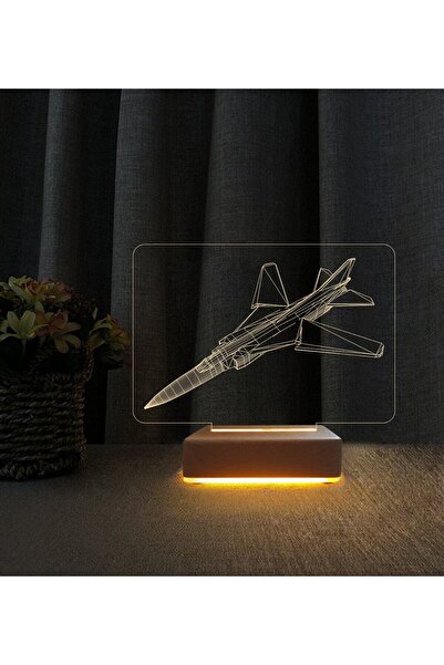Vipyol Uçak Tasarımlı 3d Led Masa Lambası Doğum Günü Hediyesi Lamba