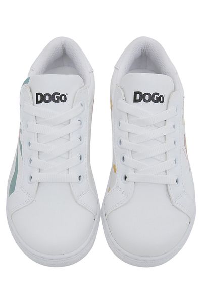 Dogo Pantofi albi din piele vegană pentru copii unisex - Design Possible Mission Cheese