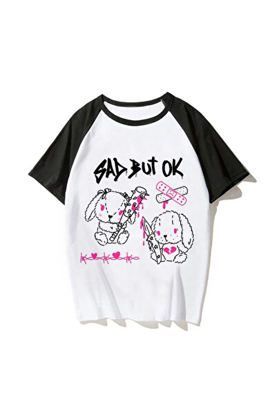 BukuriCO Kadın Y2K BTS Yazlık Baskılı Oversize Tshirt