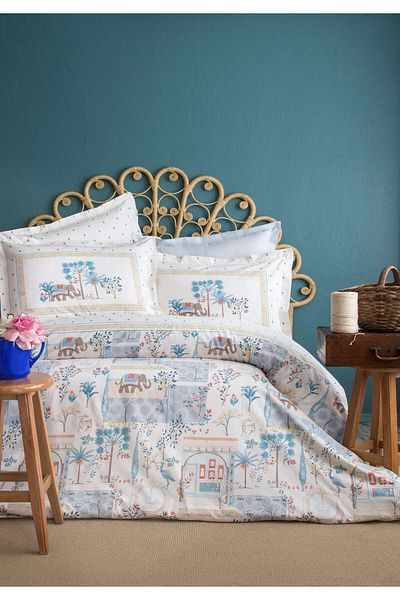 Apricitas HOME Комплект за единична чанта Senses Dreamland, син, 100% памук