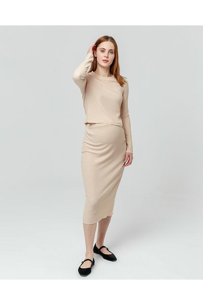 LYN MAMA Set rochie George din două piese - bej