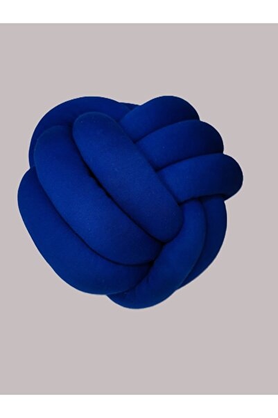 meleginisiklitoplari وسادة عقدة مزخرفة باللون الأزرق الداكن
