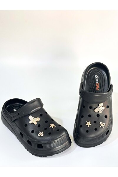 Akınal Bella Women's Black Slippers - Ba04510 Eva Beach Casual Accessories High Sole - 38