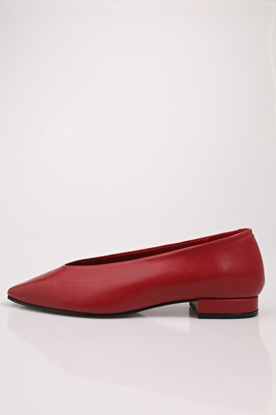 5in1Canpolat Cherry Lambskin Ballerinas 24005
