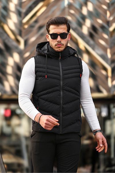 Boymen Water And Windproof Men's Hooded Vest Inflatable Vest