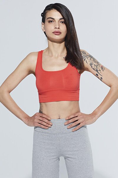 Comm-Ci Red Lori - Organic Cotton Round Neck and Cross Back Design Crop Blouse