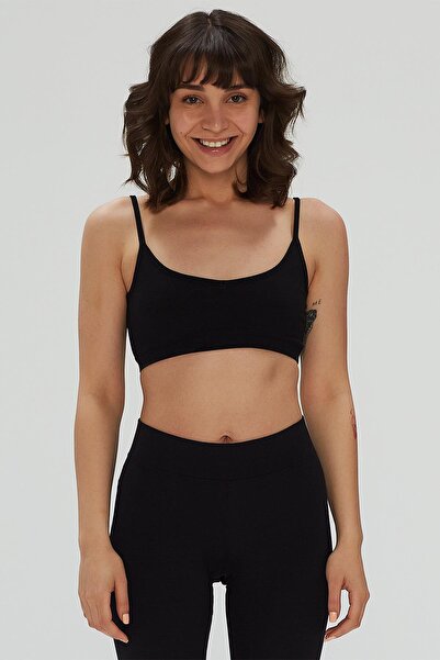 Comm-Ci Sutien sport Terra Black cu guler rotund și bretele căptușite