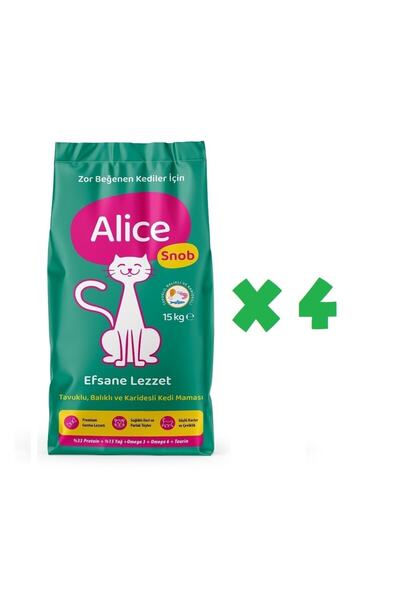 Alice Snob Premium Yetişkin Kedi Maması 4x15kg