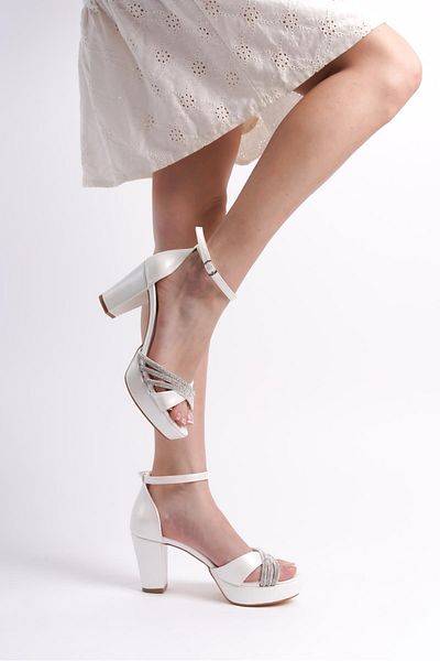 ALPELLİ Pantofi cu toc joasă cu platformă Mother of Pearl Stone de damă