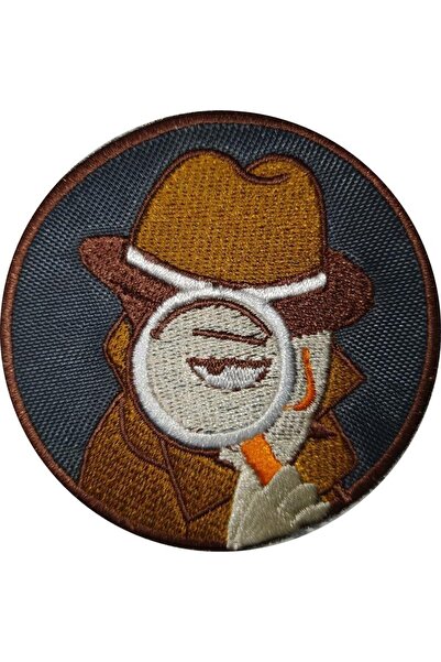 Sim Nakış Cırt Bantlı Dedektif Araştırmacı Gizli Nakış Işleme Arma Patch 8×8 Cm