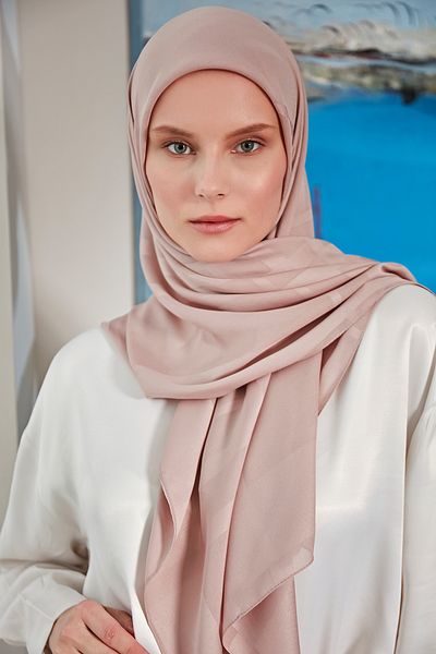 Scarf Γεωμετρικό Ζακάρ Σιφόν Φουλάρι - Βιζόν -