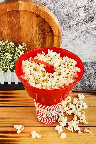 Cosiness Round Corn Bucket Glass with Straw