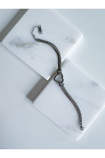 CHARMLUCKY Steel Heart Rope Chain Bracelet