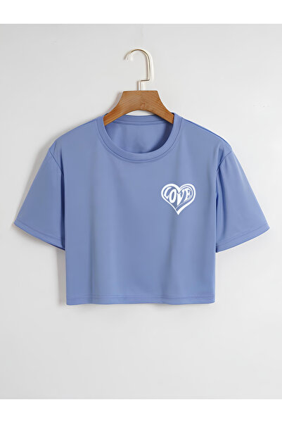 Mad&Calf Ženska ljubav Štampano 0 Ovratnik Skraćeni kroj Oversize kroj T-shirt