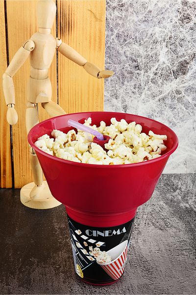 Cosiness Round Corn Bucket Glass with Straw
