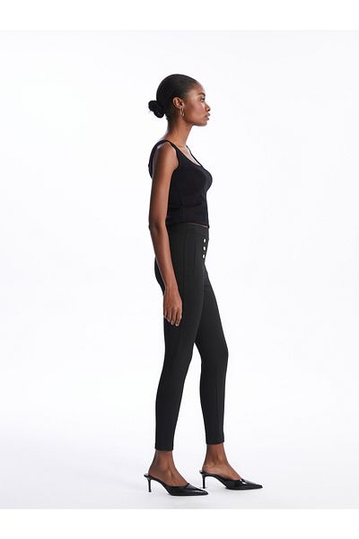 LC Waikiki Extra Slim Fit Women's Leggings - Flat Cut with Elastic Waist