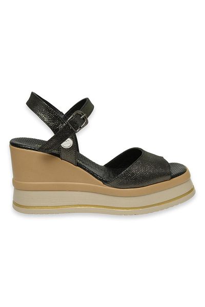 Mammamia D24Ys-1495Z Wedge Heeled Metallic Women's Sandals