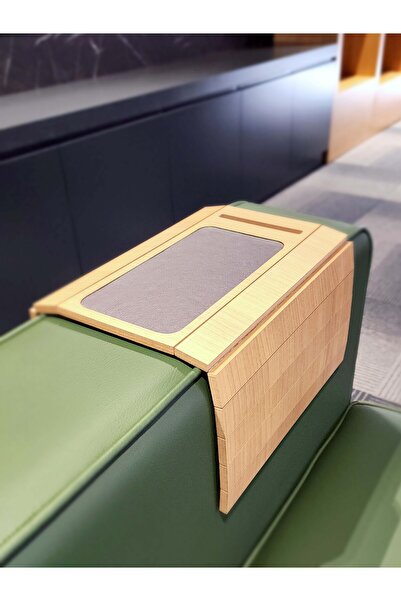ARKITEKT EX Kolçak Tepsisi MDF 8 mm | Kaymaz Orta Alan | Bardaklık ve Telefon Standı | 50x27.8 Koltuk Üstü