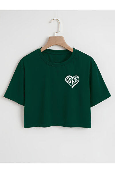 Mad&Calf Ženska ljubav Štampano 0 Ovratnik Skraćeni kroj Oversize kroj T-shirt