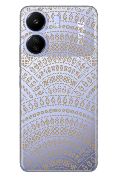 senada Xiaomi Poco C65 Compatible Case Patterned Printed Silicone Matte Mandala