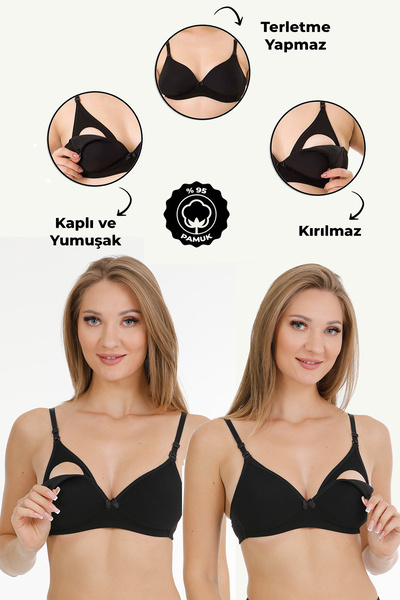 par lingerie pl 2-Piece MODAL COVERED NURSING BRA BLACK