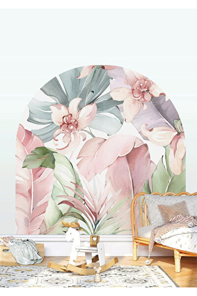 WALLHUMAN Bohem Renkli Çiçek Kemeri Çocuk Odası ve Ev Dekorasyon Stickerı