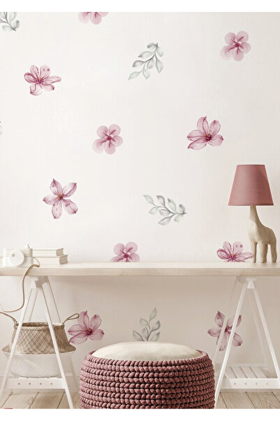 WALLHUMAN Рожеві магнолії Дитяча кімната Настінні наклейки для дитячої кімнати