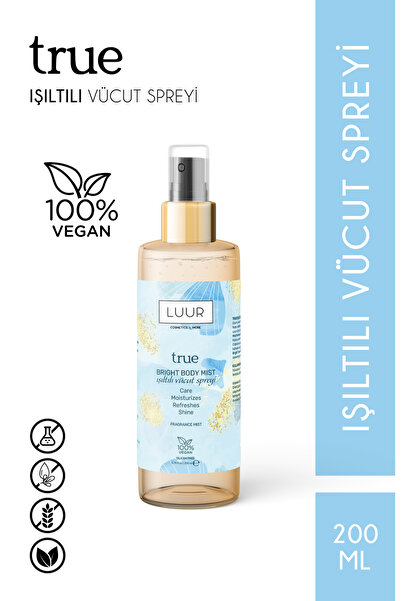 LUUR COSMETICS & MORE True Kadın Vücut Spreyi Simli Nemlendirici Işıltılı Kal...