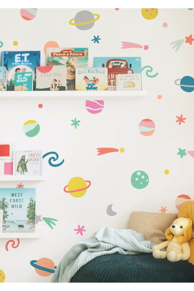 WALLHUMAN Αυτοκόλλητο τοίχου για παιδικό δωμάτιο Solar System
