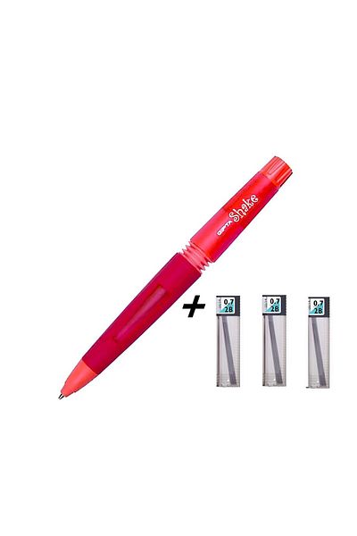 Gıpta SHAKE VERSATILE PEN 0.7mm RED & 3 PCS TOMBOW 0.7 NIB