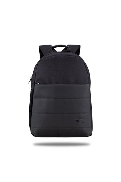 Mila Classone Bp-tx100 15.6'' Waterproof Fabric And Zipper Notebook, Laptop, Macbook Backpack-black