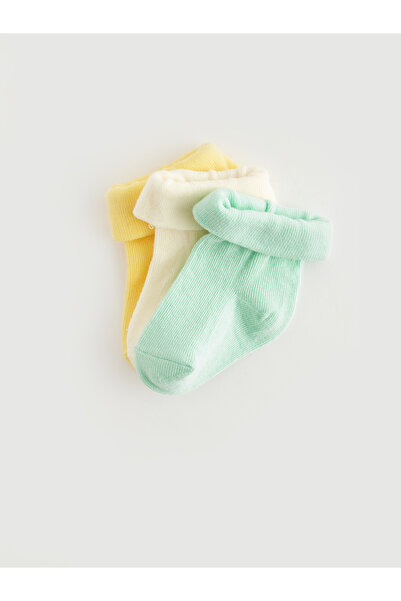 LC Waikiki Basic 3-Piece Sock Set for Baby Boy