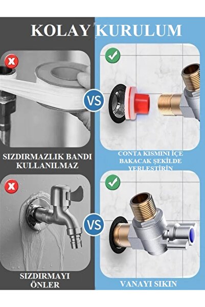 gaman 20342 Model - 10 Pcs Large Size Rubber Tap Gasket, Sealing Tape and Easy Installation