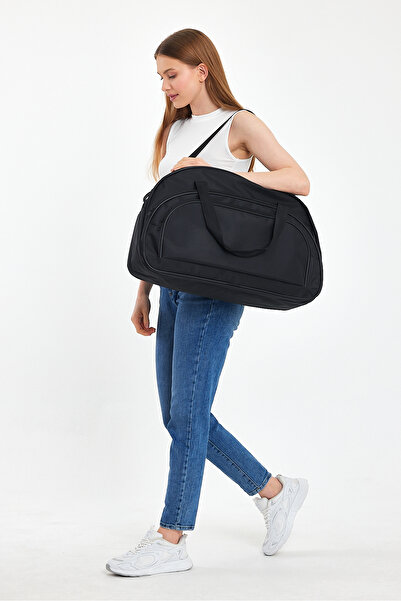 Weynes Unisex Siyah Üç Gözlü Kabin Boy Hostes Hastane Çıkışı Seyehat Deprem El Valiz Çantası WSB0848