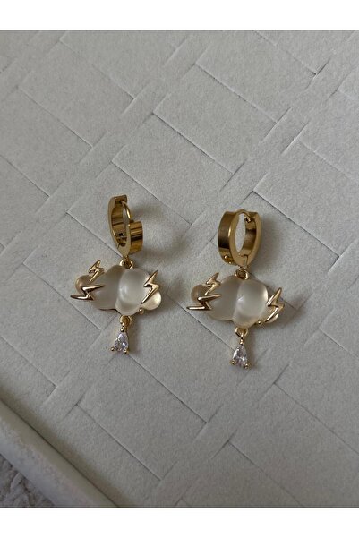 ZWEIG Şimşekli Bulut Çelik Küpe