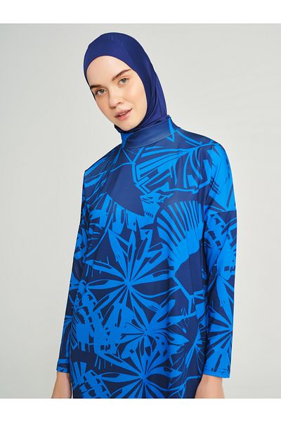 ALFASA Χαλαρό μοτίβο Battal Hijab μαγιό